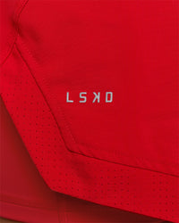 Woman wearing Challenger 3" Lined Performance Short - Scarlet | Model:Amity | Size:S | Thumbnail Index: 6