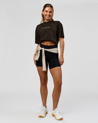 Woman wearing O.G. Fusion High-Rise 6" Short Pockets - Black | Model:Amity | Size:S | Thumbnail Index: 8