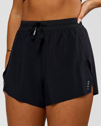 Woman wearing Accelerate 3" High-Rise Running Short - Black | Model:Bianca | Size:S | Thumbnail Index: 0