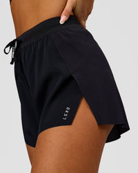 Woman wearing Accelerate 3" High-Rise Running Short - Black | Model:Bianca | Size:S | Thumbnail Index: 8