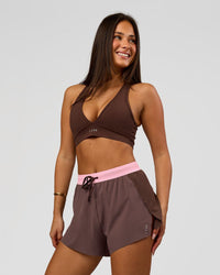 Woman wearing Accelerate 3" High-Rise Running Short - Neapolitan | Model:Bianca | Size:S | Thumbnail Index: 0