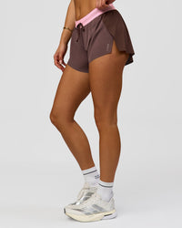 Woman wearing Accelerate 3" Mid-Rise Running Short - Neapolitan | Model:Bianca | Size:S | Thumbnail Index: 2