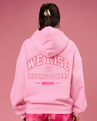 Woman wearing BCAM Heavyweight Boxy Hoodie - Pink Rose | Model:Bianca | Size:S | Thumbnail Index: 2