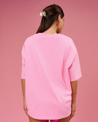 Woman wearing BCAM Heavyweight FLXCotton Graphic Boxed Tee - Pink Rose | Model:Bianca | Size:S | Thumbnail Index: 7