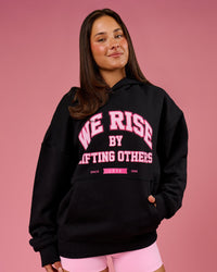 Woman wearing BCAM Unisex Oversized Hoodie - Black | Model:Bianca | Size:S | Thumbnail Index: 2