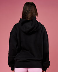 Woman wearing BCAM Unisex Oversized Hoodie - Black | Model:Bianca | Size:S | Thumbnail Index: 8