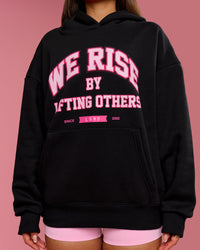 Woman wearing BCAM Unisex Oversized Hoodie - Black | Model:Bianca | Size:S | Thumbnail Index: 10