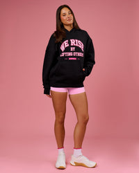 Woman wearing BCAM Unisex Oversized Hoodie - Black | Model:Bianca | Size:S | Thumbnail Index: 12