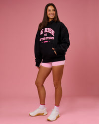 Woman wearing BCAM Unisex Oversized Hoodie - Black | Model:Bianca | Size:S | Thumbnail Index: 14