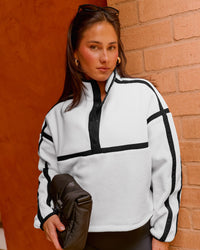Woman wearing Expedition Pop Over - White-Black | Model:Bianca | Size:S | Thumbnail Index: 1