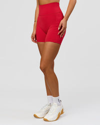 Woman wearing Fusion Ultra High-Rise 6" Short Pockets - Scarlet | Model:Bianca | Size:S | Thumbnail Index: 7