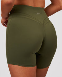 Luxe V-Contour High-Rise 6" Short - Pure Olive | Thumbnail Index: 0