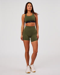 Luxe V-Contour High-Rise 6" Short - Pure Olive | Thumbnail Index: 4