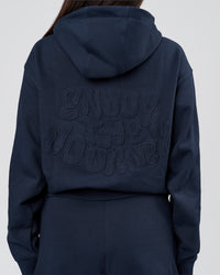 Woman wearing MVP Elite French Terry Hoodie - Future Navy | Model:Bianca | Size:S | Thumbnail Index: 9