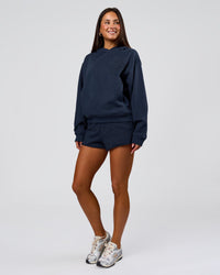 Woman wearing MVP Elite French Terry Hoodie - Future Navy | Model:Bianca | Size:S | Thumbnail Index: 8