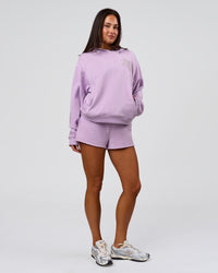 Woman wearing MVP Elite French Terry Hoodie - Pale Lilac | Model:Bianca | Size:S | Thumbnail Index: 12