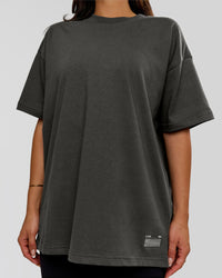 Woman wearing Strata Heavyweight Oversized Tee - Onyx | Model:Bianca | Size:S | Thumbnail Index: 8