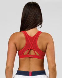 Woman wearing Unstoppable Racerback Sports Bra - Scarlet | Model:Bianca | Size:S | Thumbnail Index: 12