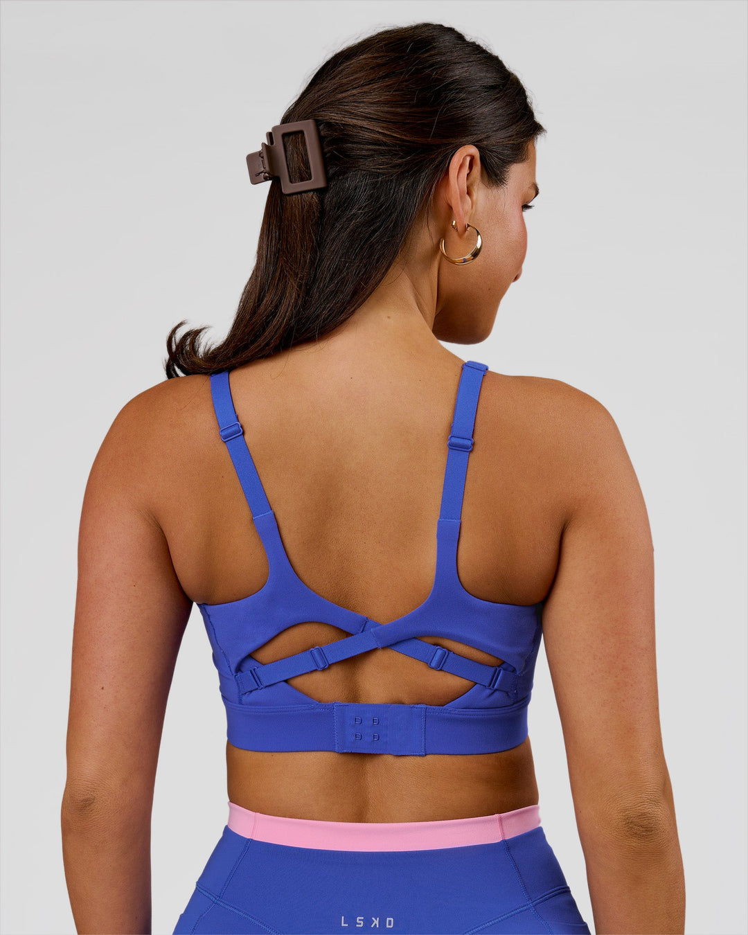 Woman wearing Vision Sports Bra - Power Cobalt | Model:Bianca | Size:S - view 7