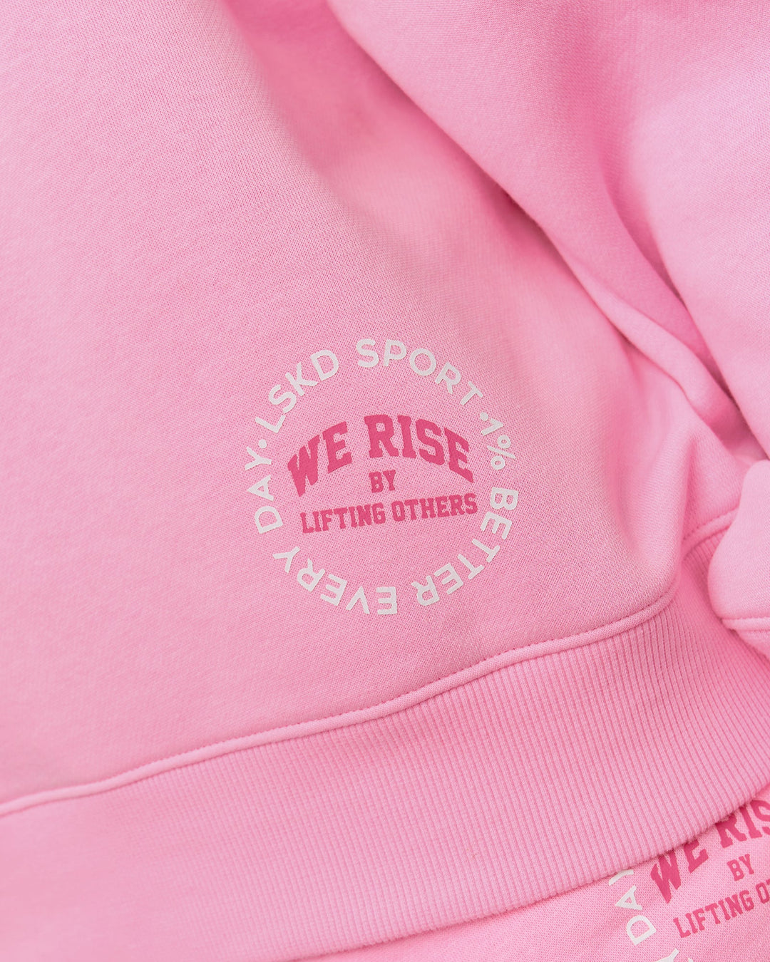 Woman wearing We Rise Oversized Sweater - Pink Rose-We Rise | Model:Bianca | Size:S - view 8