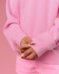 Woman wearing We Rise Oversized Sweater - Pink Rose-We Rise | Model:Bianca | Size:S | Thumbnail Index: 11