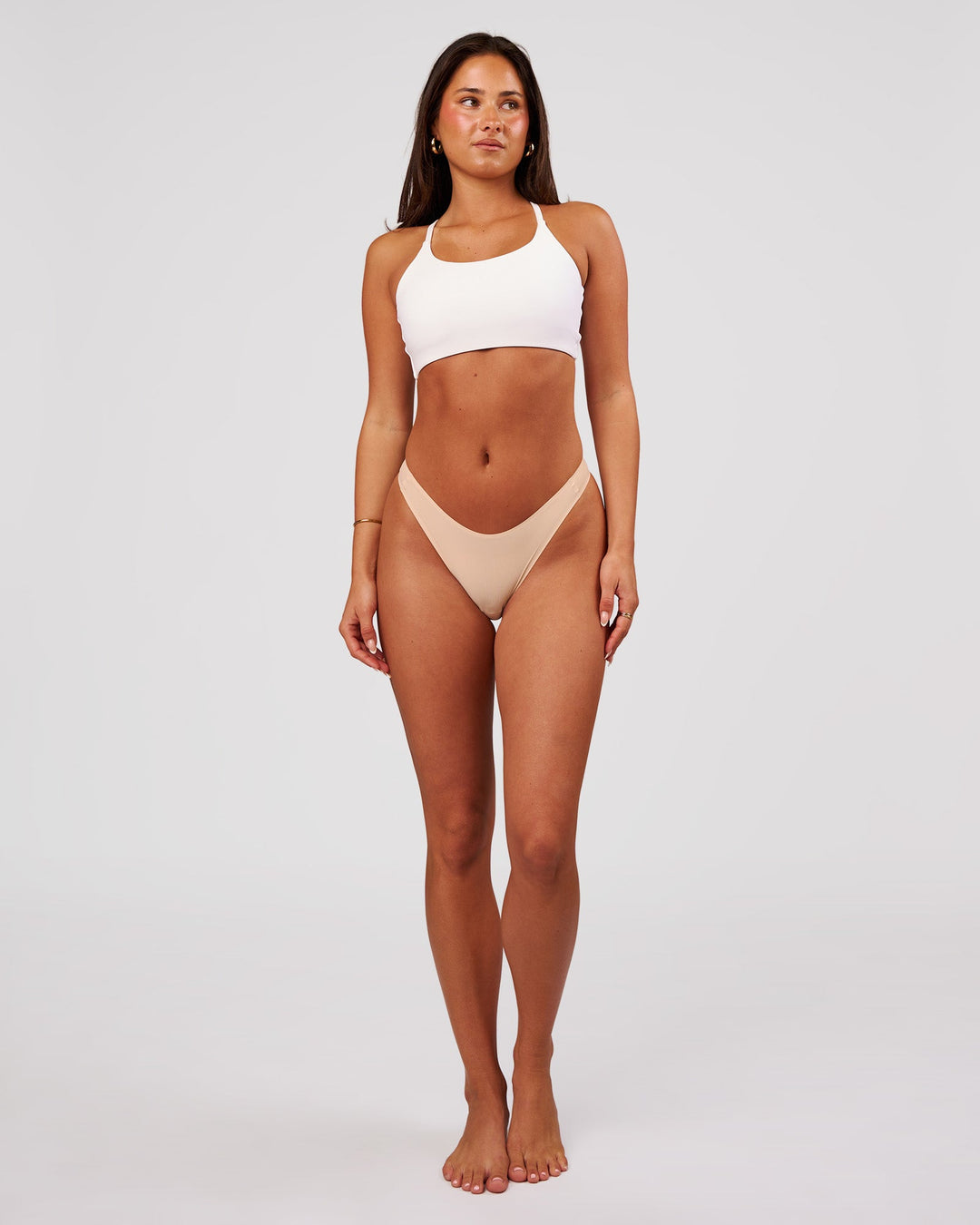 Woman wearing Zero Thong 2pk - Frappe | Model:Bianca | Size:S - view 1