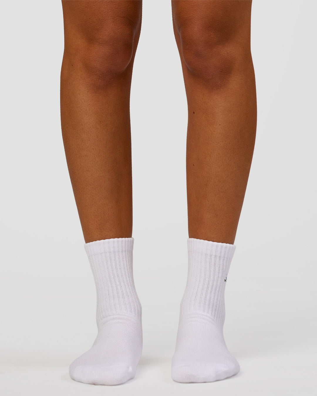 Woman wearing Script Quarter Socks 3 Pack 2.0 - Black-Grey-White | Model:Charli | Size:S
