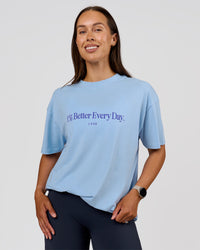Woman wearing VS6 1% Better Fathers Day FLXCotton Oversized Tee - Open Air | Model:Jess | Size:S | Thumbnail Index: 8