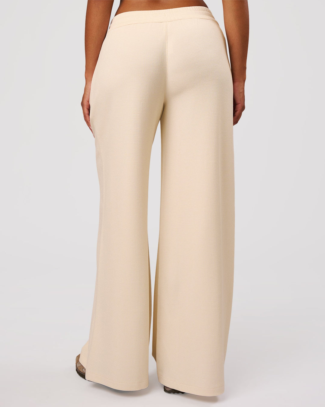 Woman wearing CloudWaffle Wide Leg Pants - Vanilla Bean | Model:Jordan | Size:S - view 2