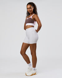 Woman wearing Fusion V-Contour Ultra High-Rise 6" Short Pockets - White | Model:Jordan | Size:S | Thumbnail Index: 6