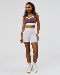 Woman wearing Fusion V-Contour Ultra High-Rise 6" Short Pockets - White | Model:Jordan | Size:S | Thumbnail Index: 7