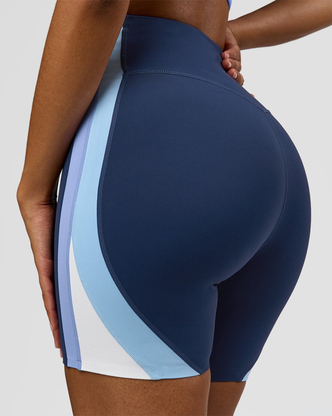 Woman wearing Revitalise Ultra High-Rise 6" Short - Future Navy-Bluebell | Model:Jordan | Size:S - view 5