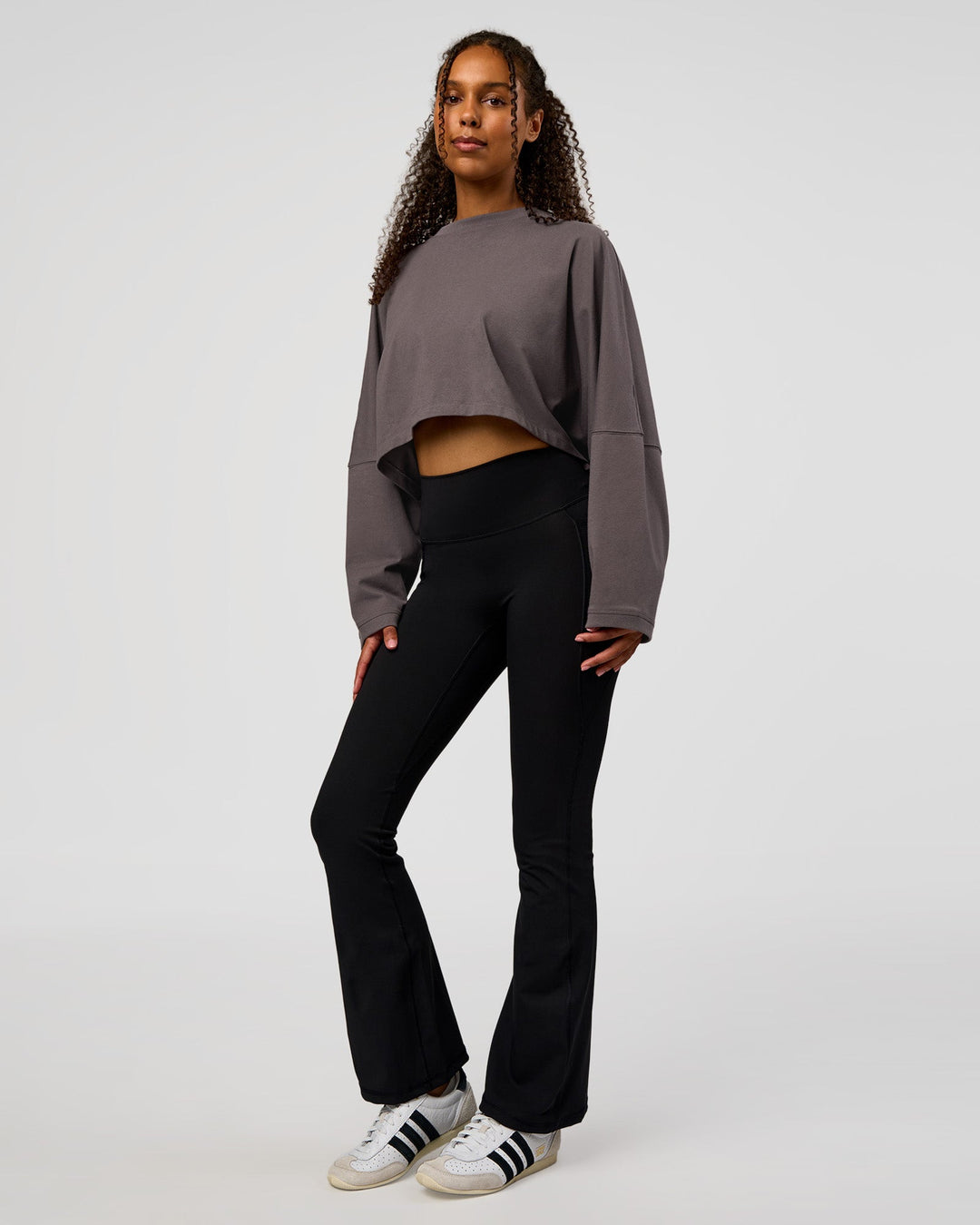 Woman wearing Street Surge Long Sleeve Tee - Duskstone | Model:Jordan | Size:S - view 5