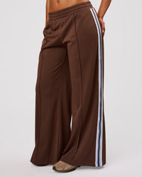 Woman wearing Urban Wide Leg Track Pant - Hot Chocolate-Open Air | Model:Jordan | Size:S | Thumbnail Index: 0