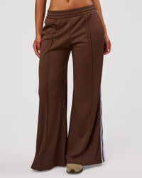 Woman wearing Urban Wide Leg Track Pant - Hot Chocolate-Open Air | Model:Jordan | Size:S | Thumbnail Index: 1