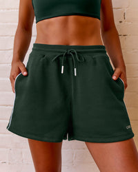 Woman wearing Fast Track Lounge Short - Midnight Green-White | Model:Meg | Size:S | Thumbnail Index: 7