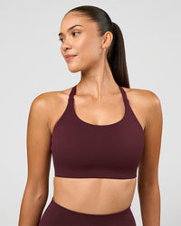 Woman wearing Twist Sports Bra D/DD/E - Cherry Lacquer | Model:Rhiley | Size:S | Thumbnail Index: 3