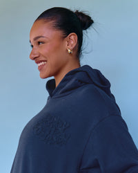 Woman wearing MVP Elite French Terry Hoodie - Future Navy | Model:Rosie | Size:S | Thumbnail Index: 5