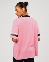 Woman wearing Playmaker V-Neck Jersey - Pink Rose-Black | Model:Rosie | Size:S | Thumbnail Index: 2