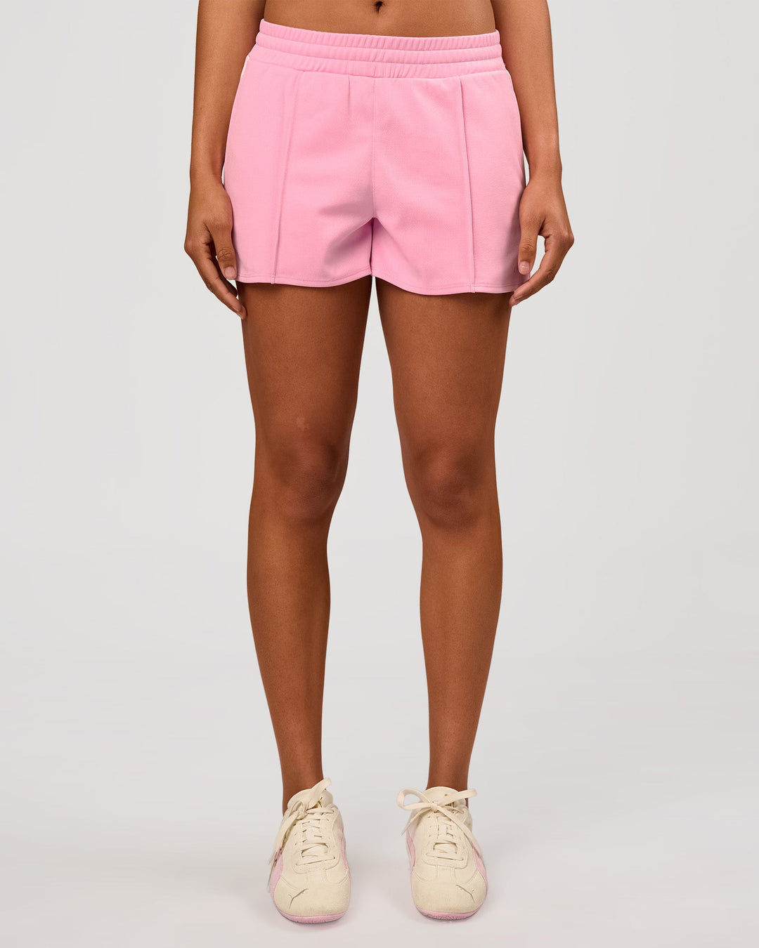 Woman wearing Urban Track Short - Pink Rose | Model:Rosie | Size:S - view 5