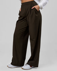 Woman wearing StretchShift Wide Leg Pant - Ground Coffee | Model:Summer | Size:S | Thumbnail Index: 4