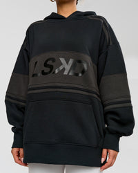 Woman wearing A-Team Oversized Hoodie - Caviar-Onyx | Model:Bianca | Size:XS | Thumbnail Index: 7