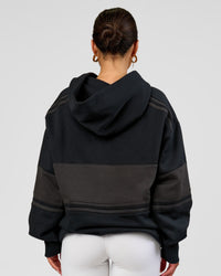 Woman wearing A-Team Oversized Hoodie - Caviar-Onyx | Model:Bianca | Size:XS | Thumbnail Index: 6