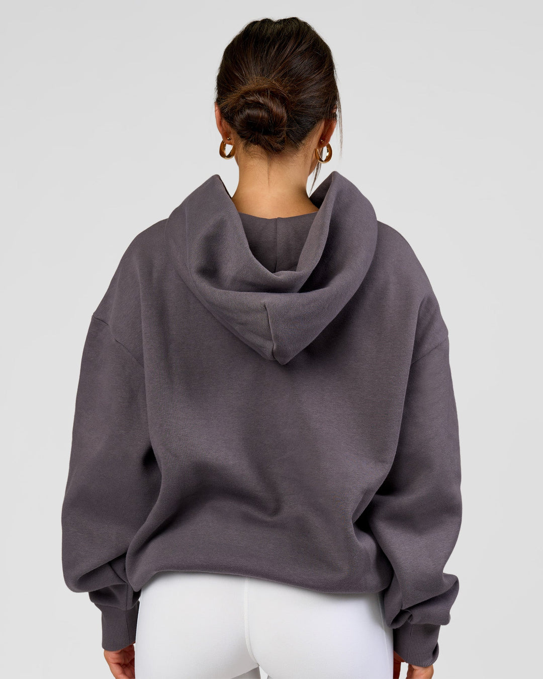 Woman wearing Base Oversized Hoodie - Duskstone | Model:Bianca | Size:XS - view 8