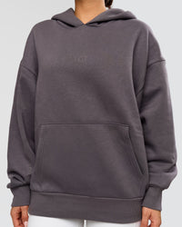 Woman wearing Base Oversized Hoodie - Duskstone | Model:Bianca | Size:XS | Thumbnail Index: 8