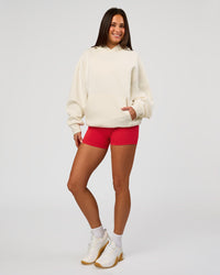 Woman wearing Greatest of All Time Heavyweight Oversized Hoodie - Off White | Model:Bianca | Size:XS | Thumbnail Index: 13