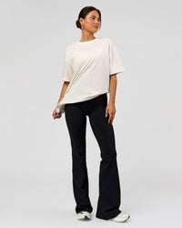 Woman wearing Tonal Legacy Heavyweight Oversized Tee - Off White-Off White | Model:Bianca | Size:XS | Thumbnail Index: 8