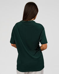 Woman wearing VS1 Enjoy The Journey FLXCotton Oversize Tee - Midnight Green | Model:Bianca | Size:XS | Thumbnail Index: 7