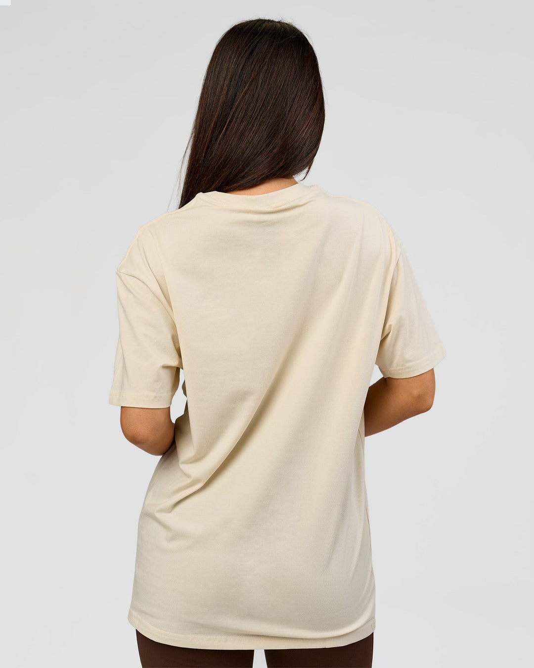 Woman wearing VS6 1% Better FLXCotton Oversize Tee - Vanilla Bean | Model:Bianca | Size:XS - view 6