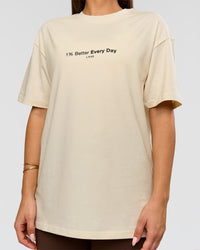 Woman wearing VS6 1% Better FLXCotton Oversize Tee - Vanilla Bean | Model:Bianca | Size:XS | Thumbnail Index: 7